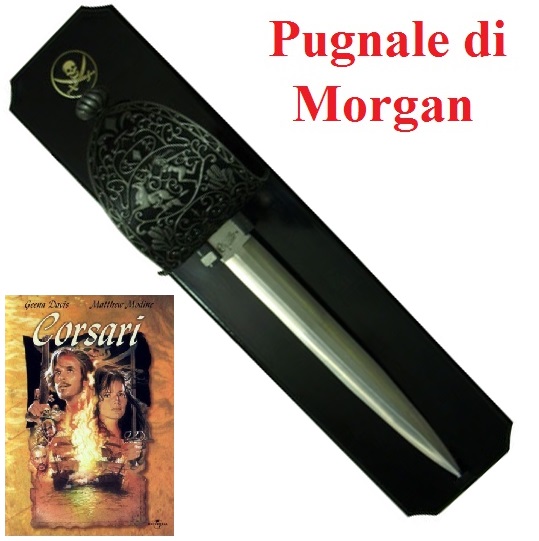 Pugnale di morgan del film corsari - coltello pirata del film cutthroat islandcon espositore da muro.